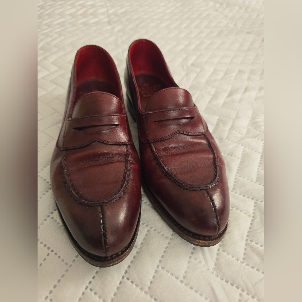 Carmina Penny Loafers Oscaria Robert in Burgundy Box Calf Oxblood - Picture 3 of 14